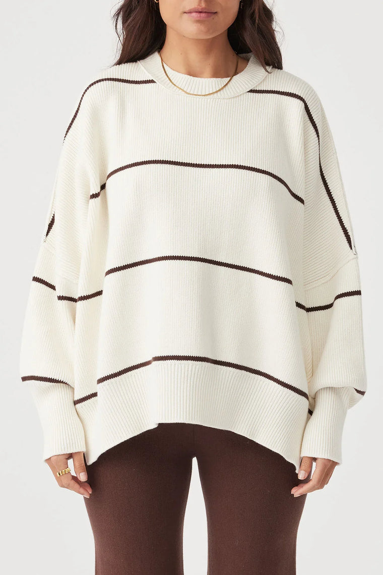 Arcaa - Harper stripe sweater cream choc