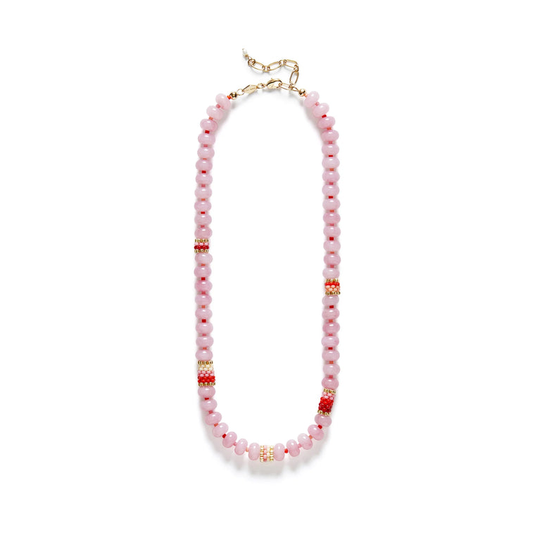 Anni Lu - Barrel pink jade necklace