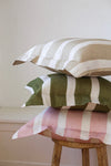 House of Lita - olive stripe cushion