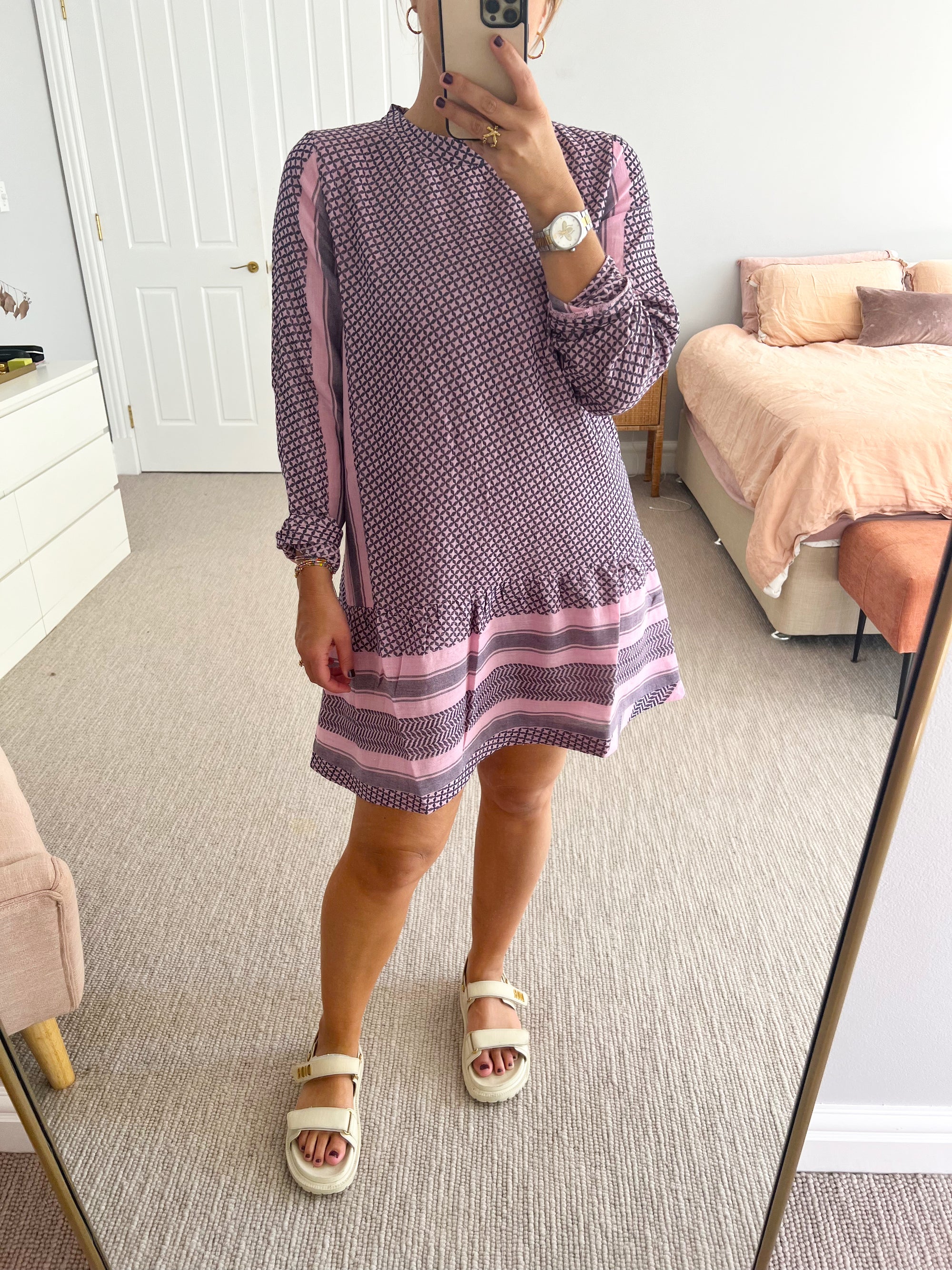 Summery - Navy lilac dress * pre-loved *