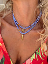 Goupi -  Blue and white necklace shell **