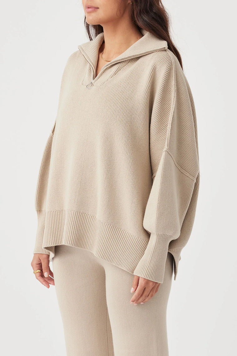 Arcaa - London Zip Sweater Taupe