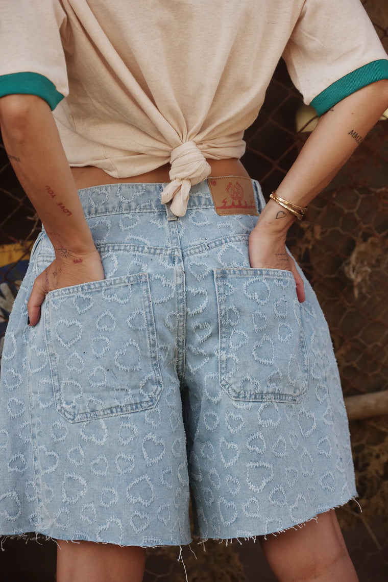 Sabbi - Denim heart jorts * pre-loved *