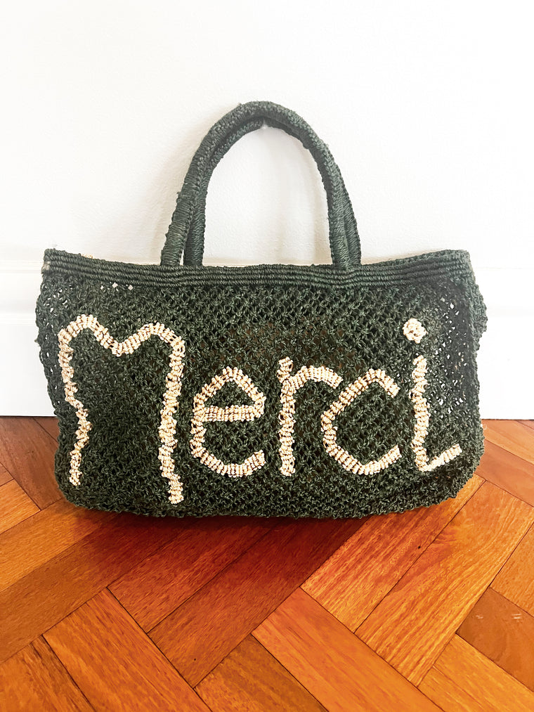 The Jacksons - Merci green bag * pre-loved *