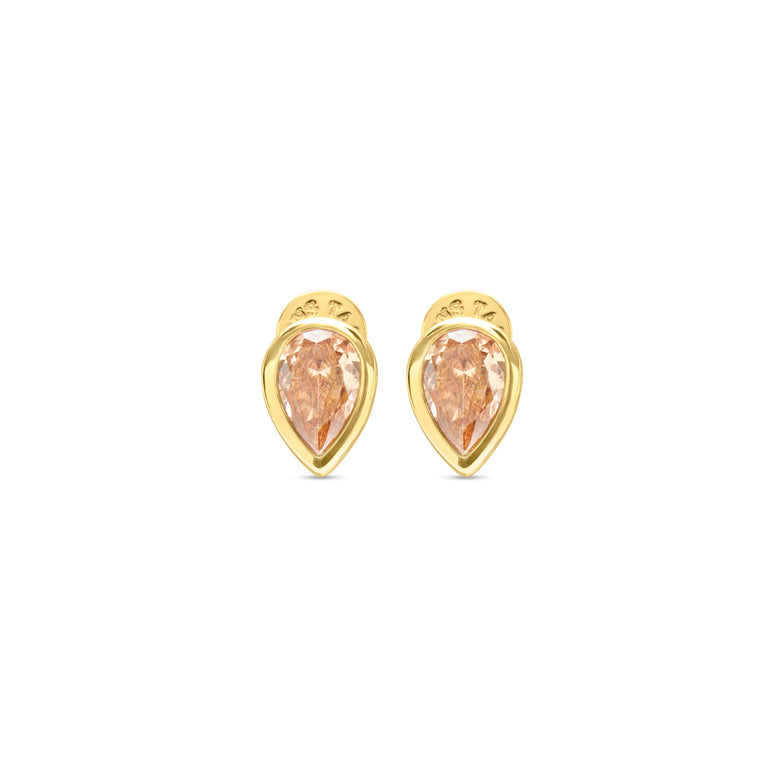 Talis Chains -  Pear drop studs - champagne