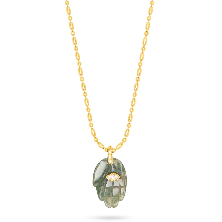 Talis Chains -  Protective Hands necklace - Indian Agate