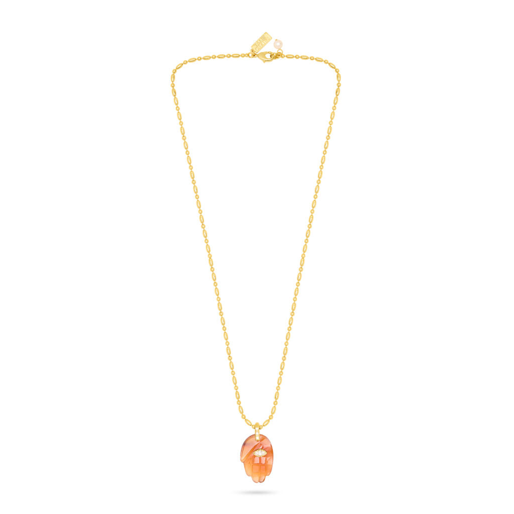 Talis Chains -  Protective Hands necklace - Red Agate