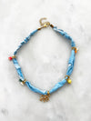 Goupi -  Pale blue bandana necklace