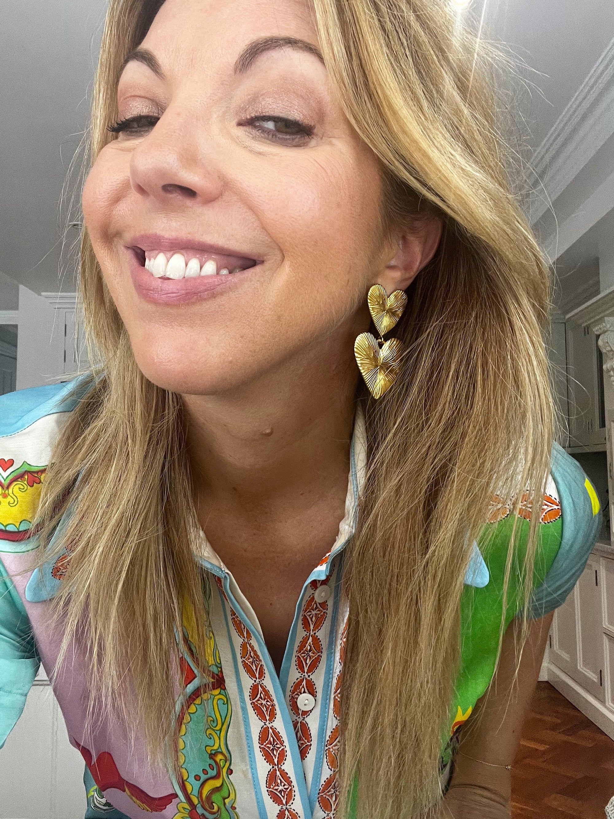 Bazou - double heart earrings