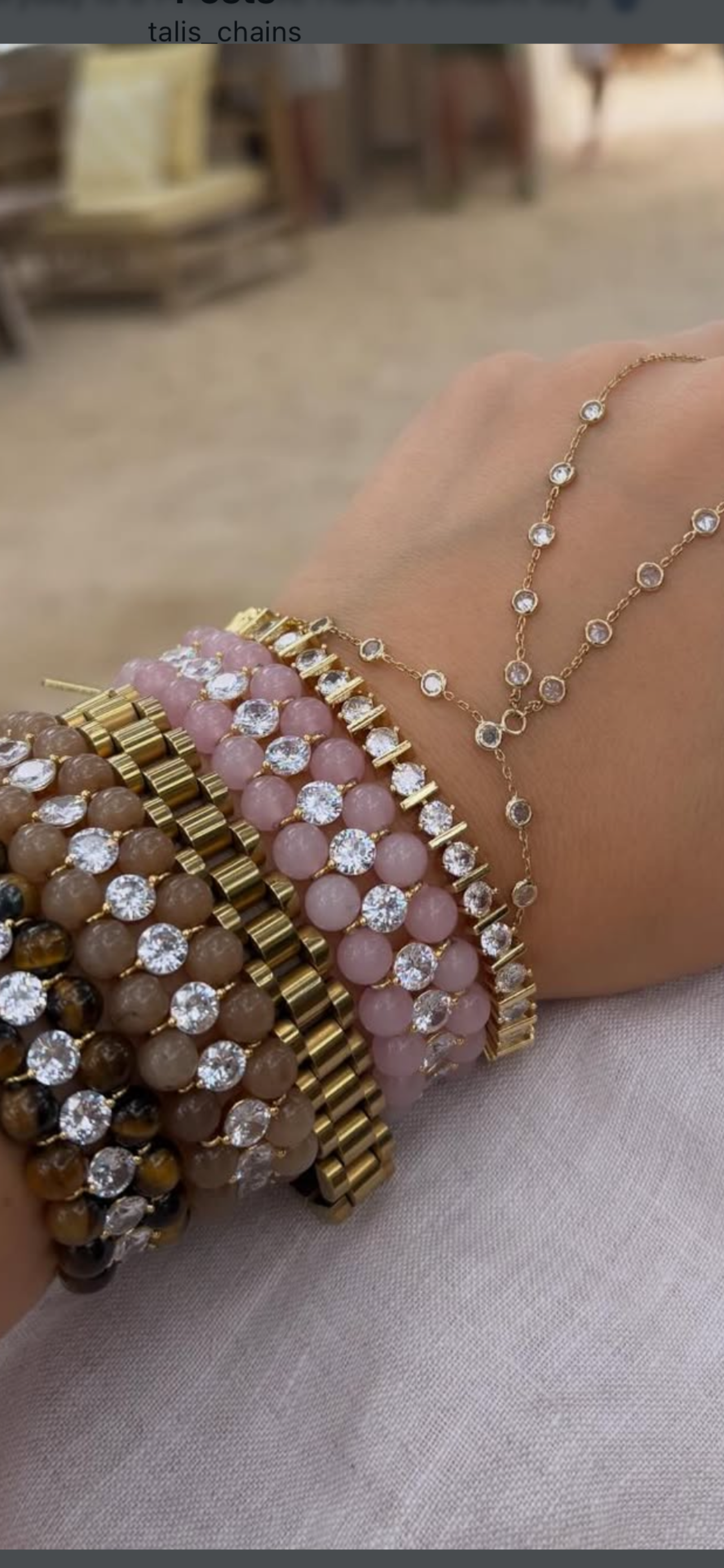 Talis Chains - Alabama Bracelet - rose quartz