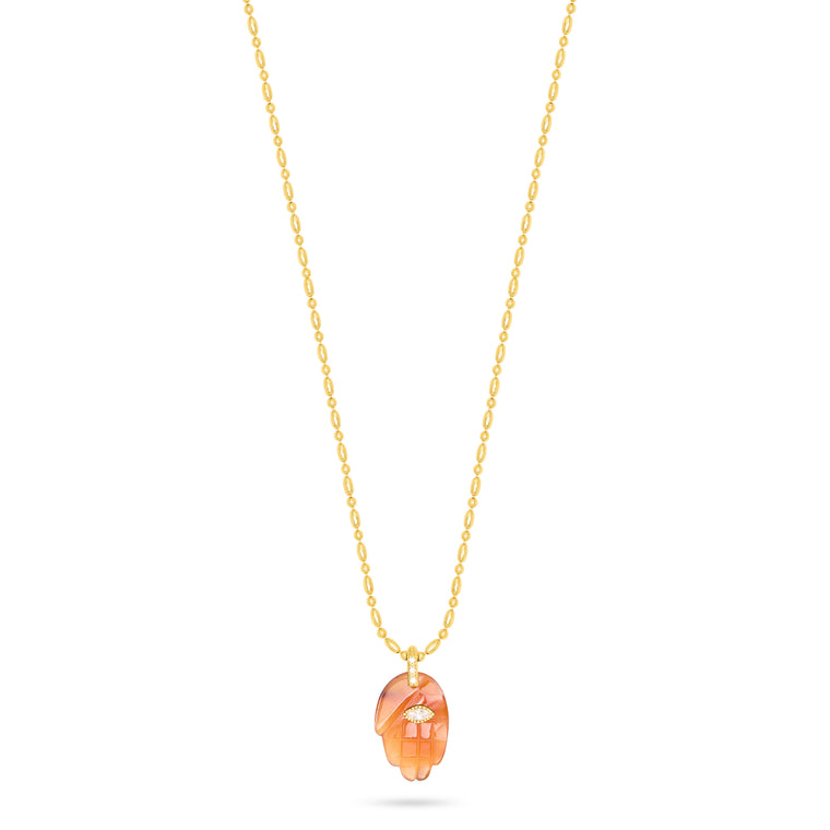 Talis Chains -  Protective Hands necklace - Red Agate