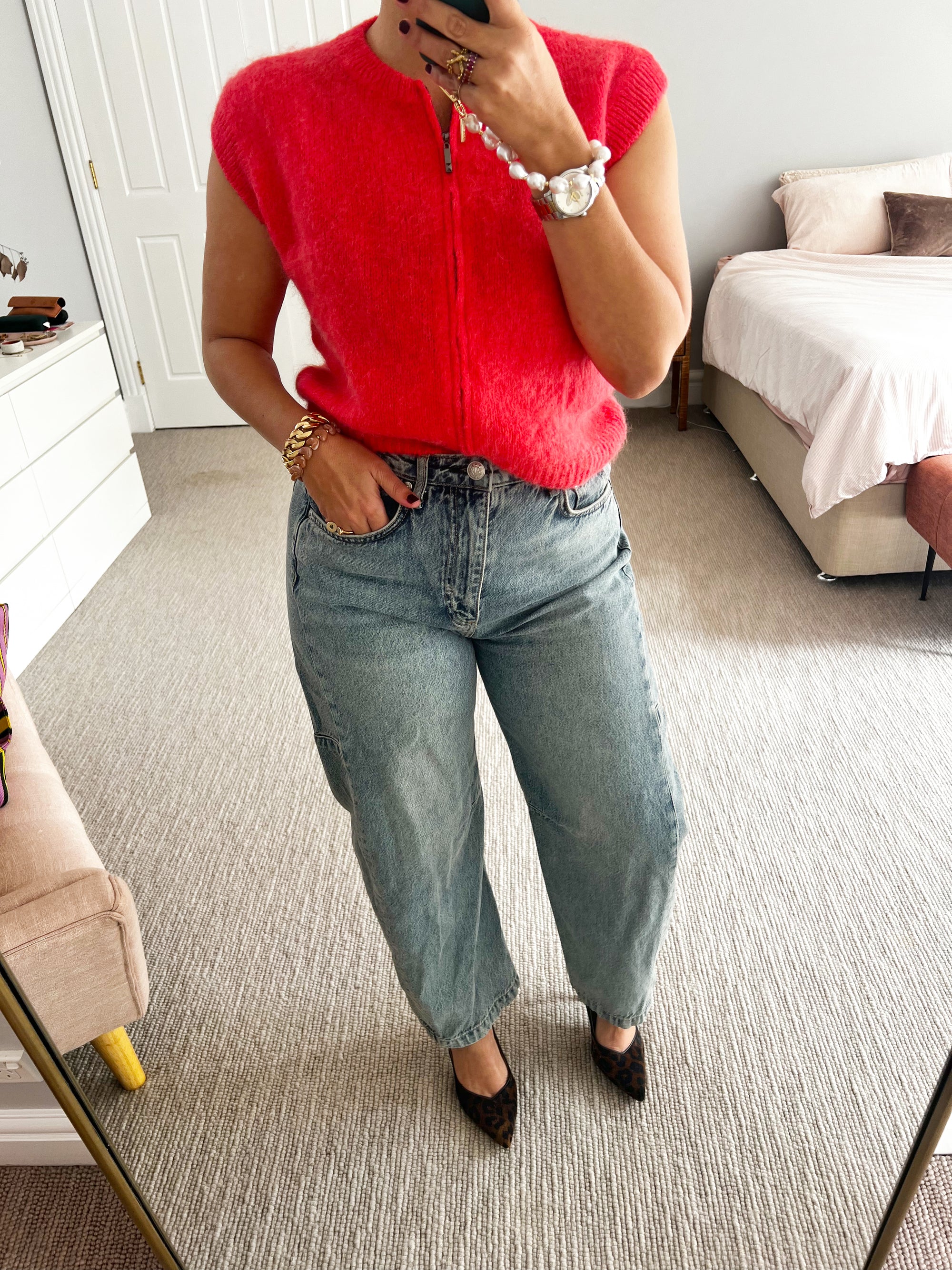 TSM - Celeste mohair vest - red