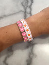 Mosk -  Daisy chain pink/gold bracelet