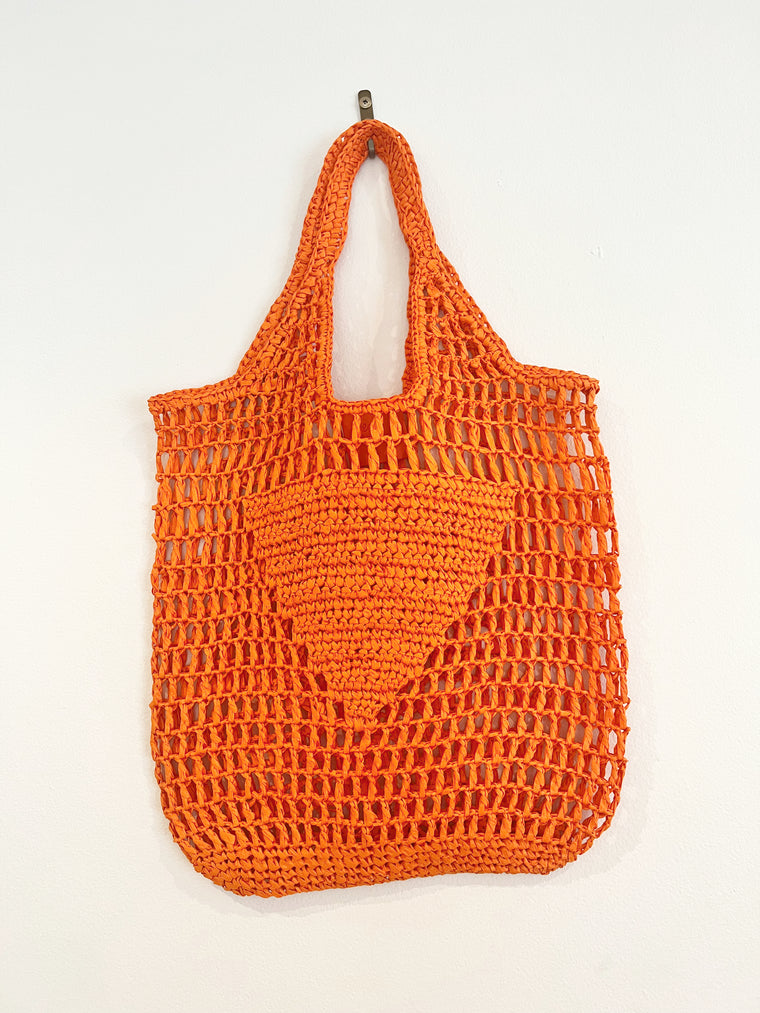 Deer Ruby - Raffia bag orange