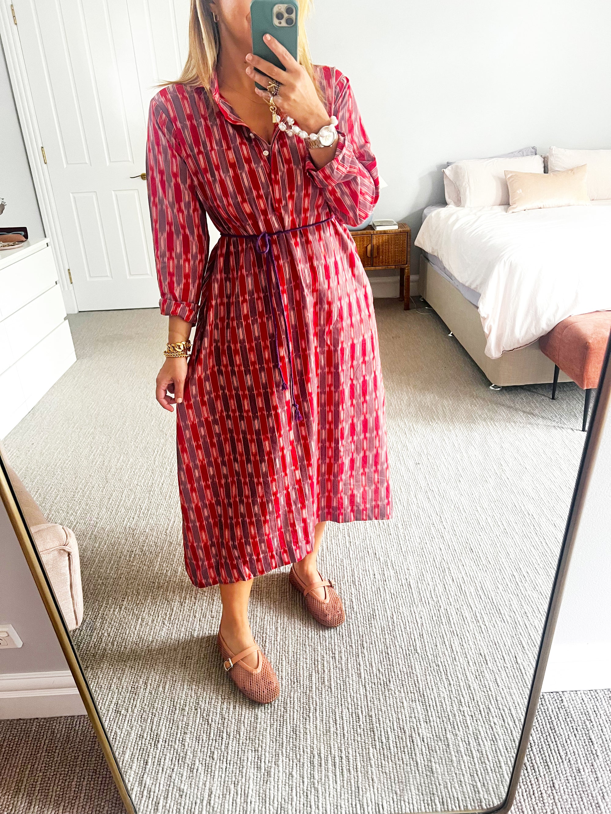 Sadhu - Avni Kaftan red/lilac