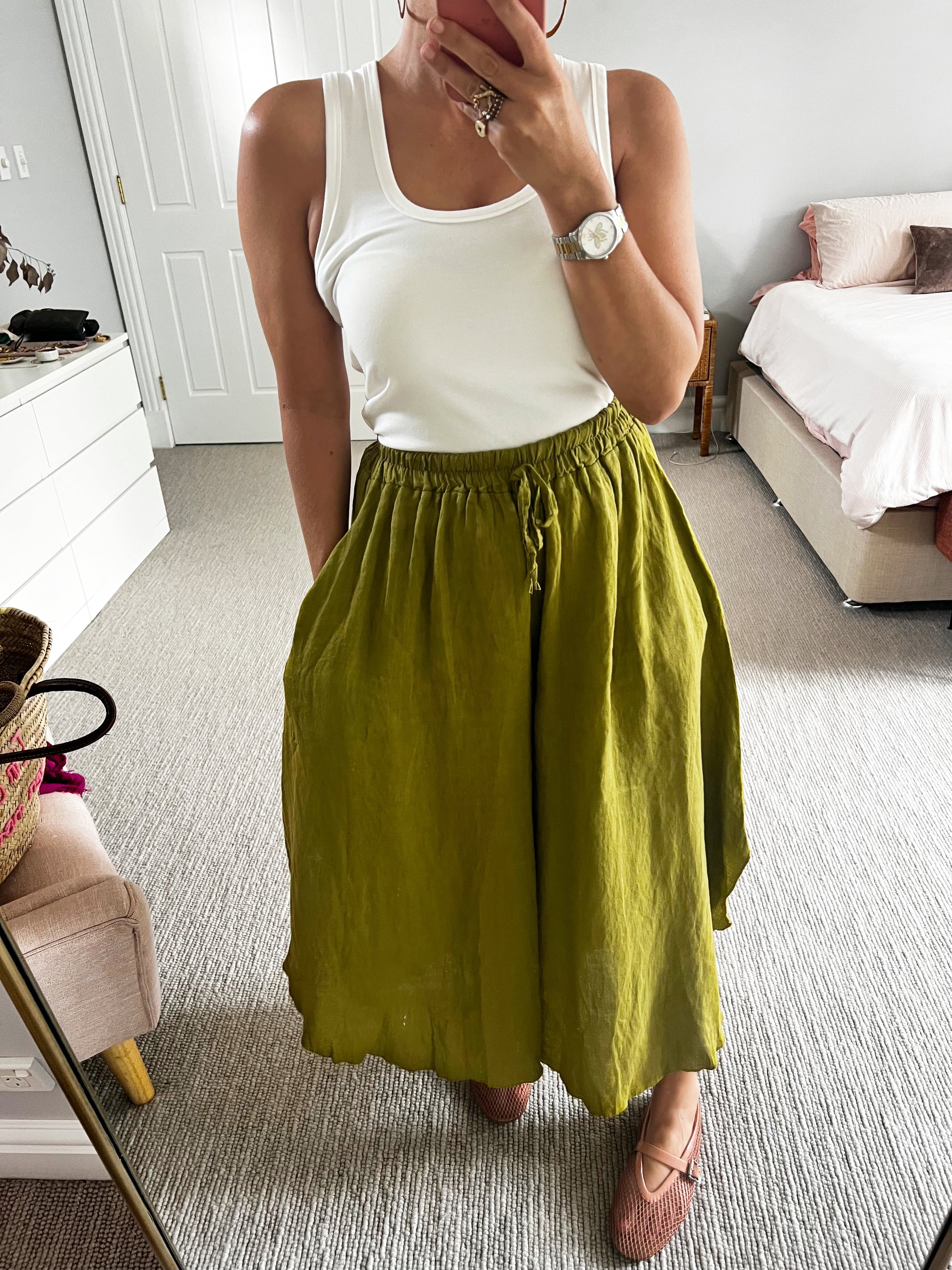 TSM - Arabella pants - wasabi ** pre-loved **