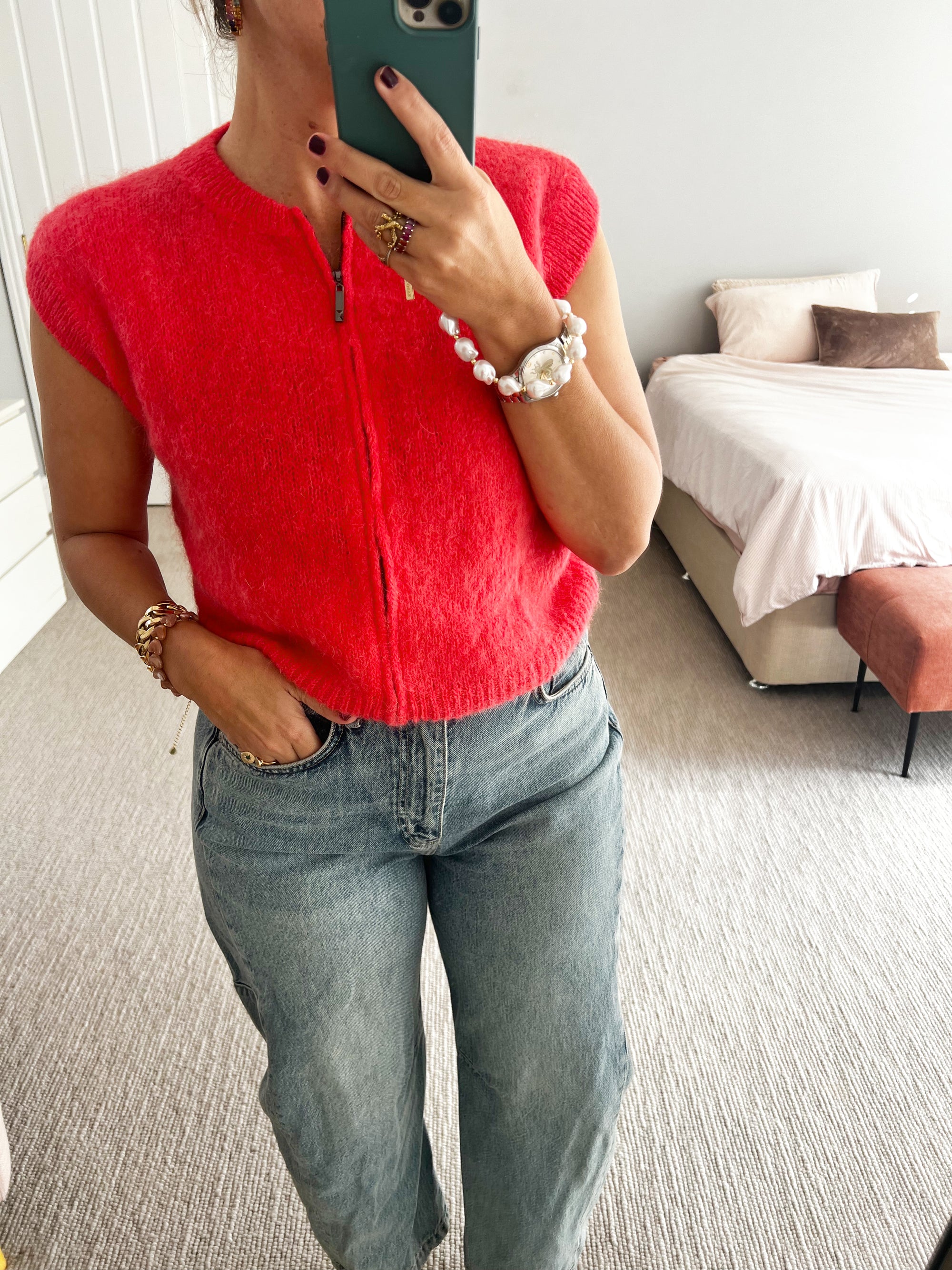 TSM - Celeste mohair vest - red