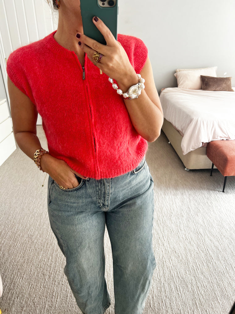 TSM - Celeste mohair vest - red