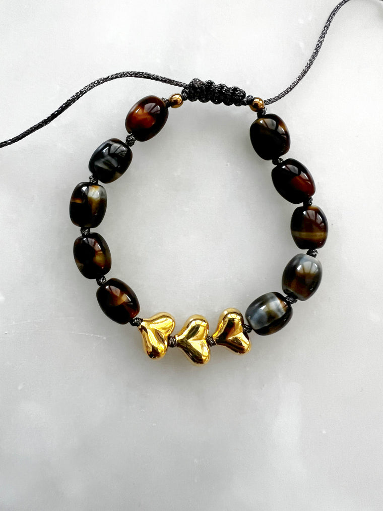 Goupi -  Heart bracelet tortiseshell