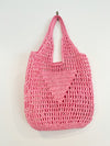 Deer Ruby - Raffia bag pink