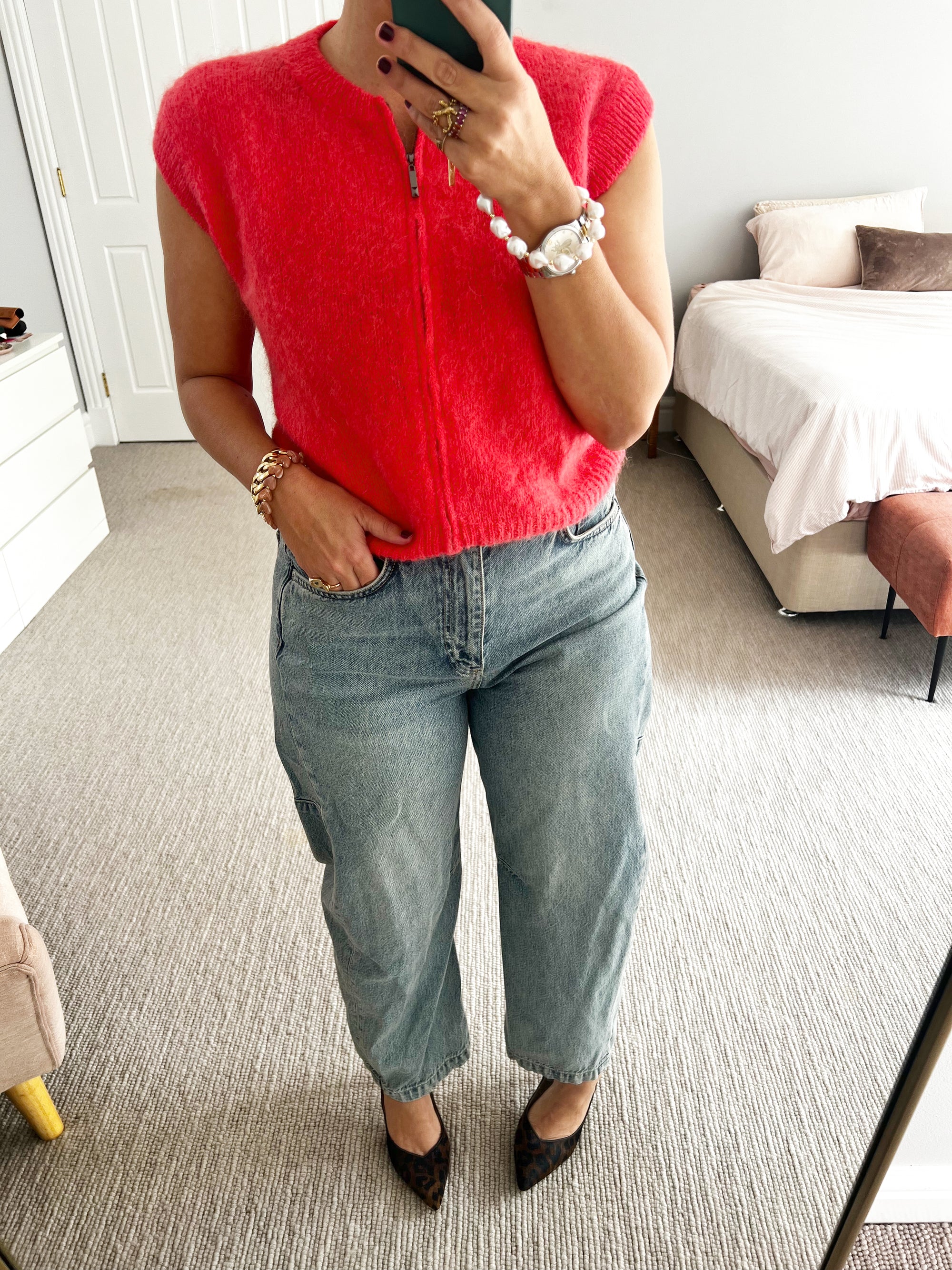 TSM - Celeste mohair vest - red