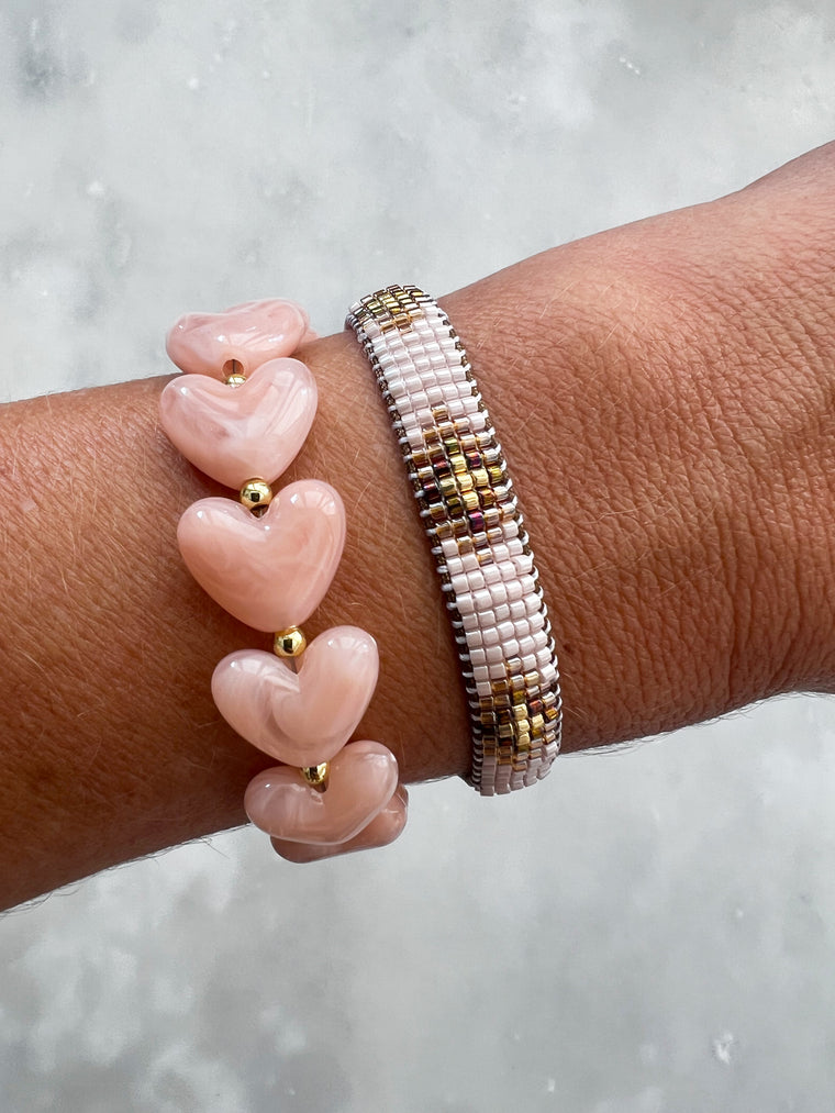 Bazou - woven pink bracelet