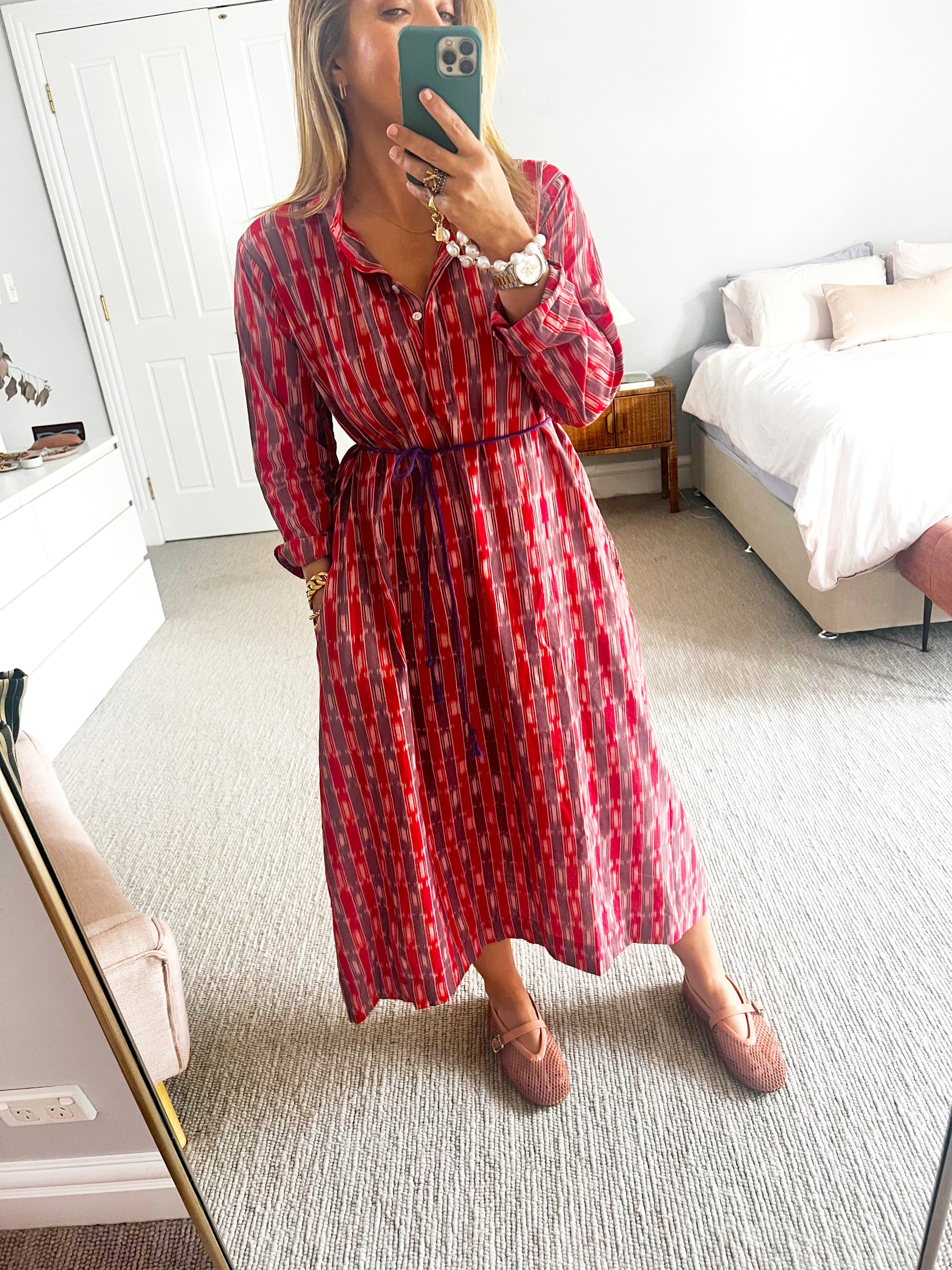 Sadhu - Avni Kaftan red/lilac