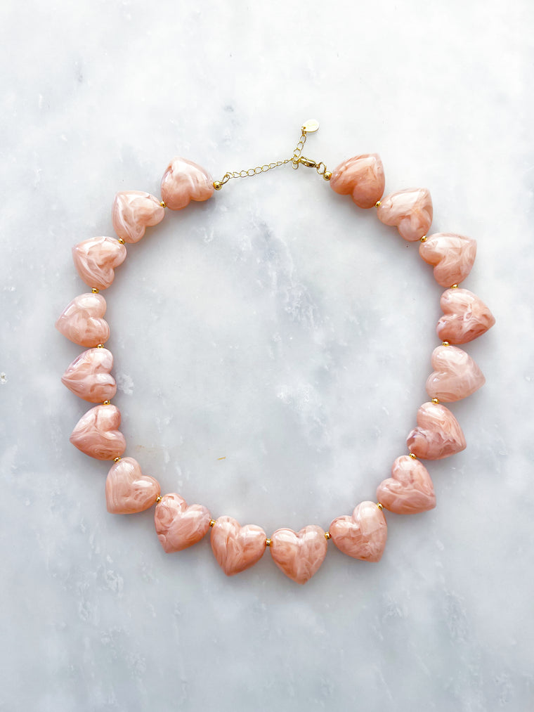 Bazou - Pink hearts necklace