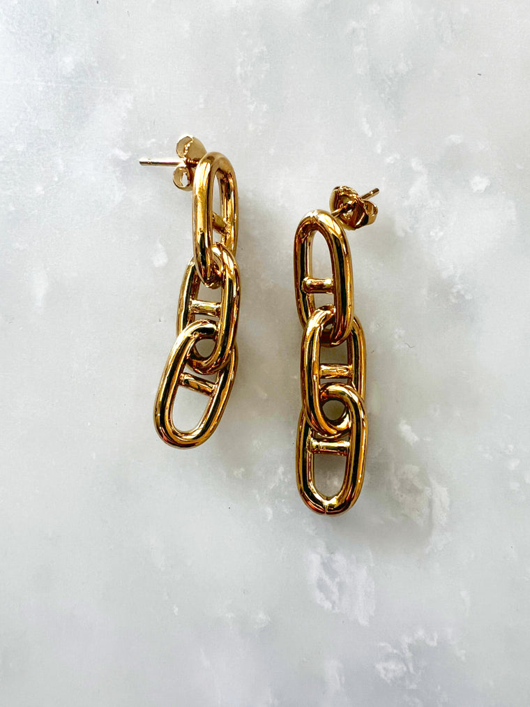 Helles - Chain loop earrings