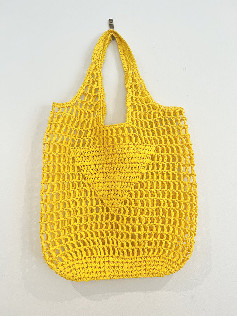 Deer Ruby - Raffia bag yellow