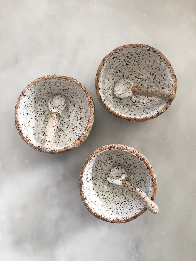 Powder blue bowl + spoon